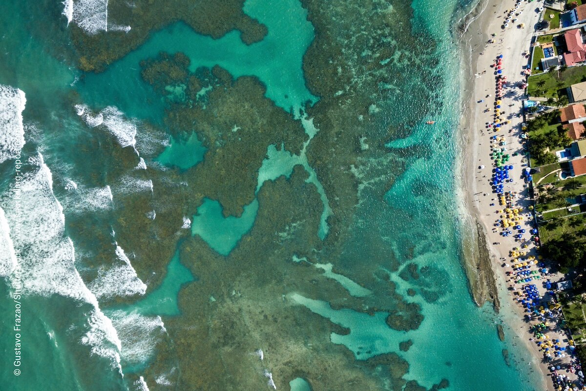 Aerial view of Porto de Galinhas natural pools.