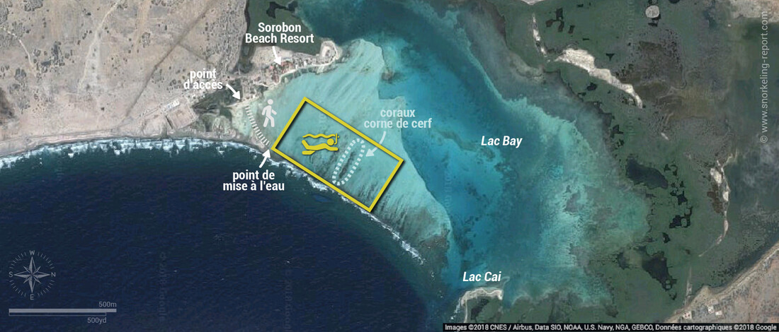 Carte snorkeling à Lac Bay - Sorobon Beach, Bonaire