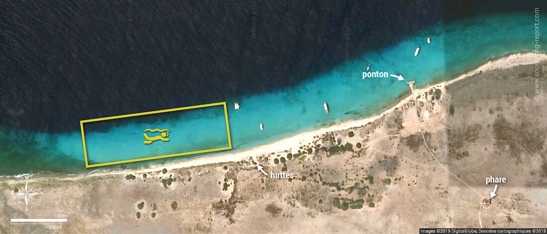 Carte snorkeling à Klein Curaçao