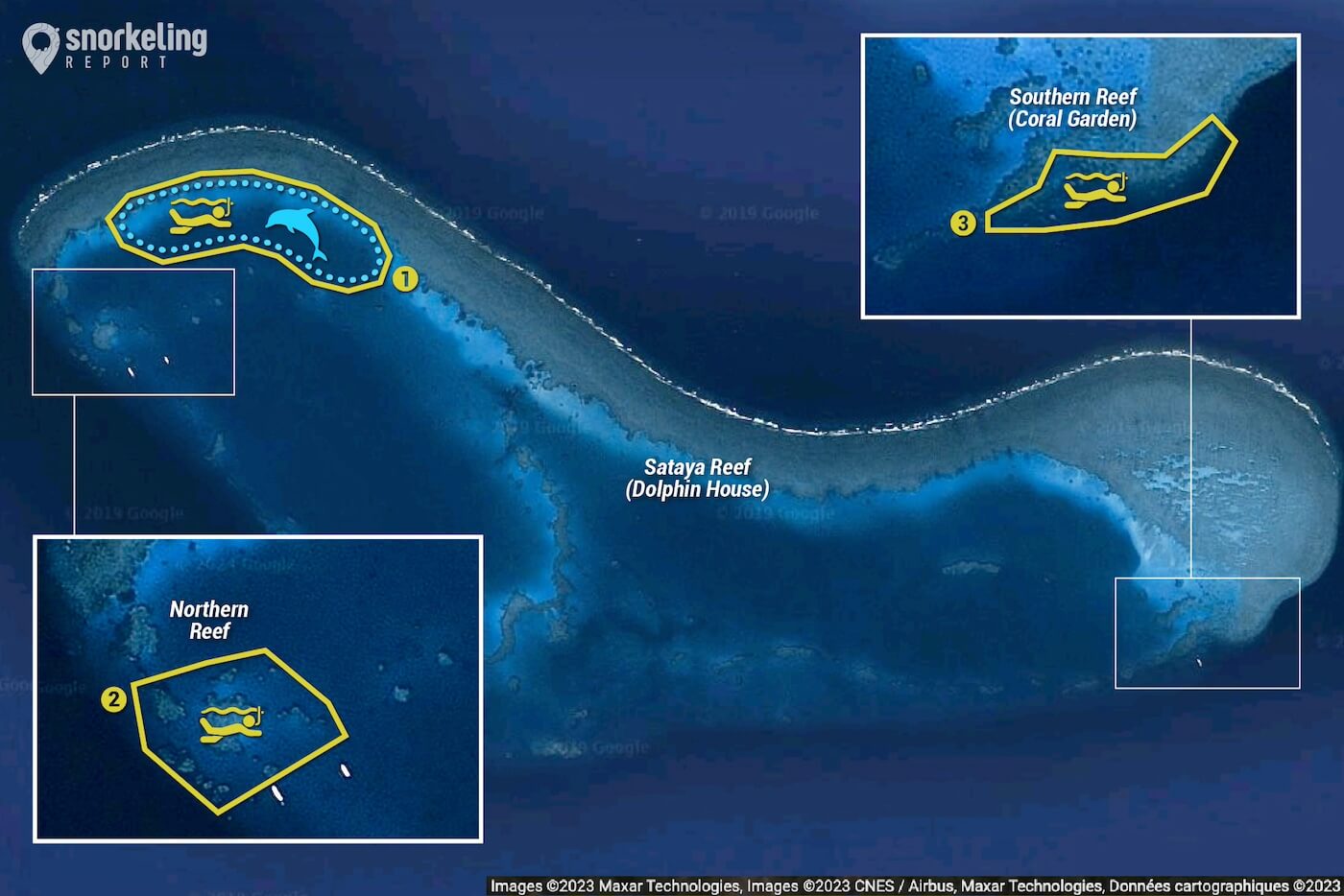 Carte snorkeling à Sataya Reef (Dolphin House)