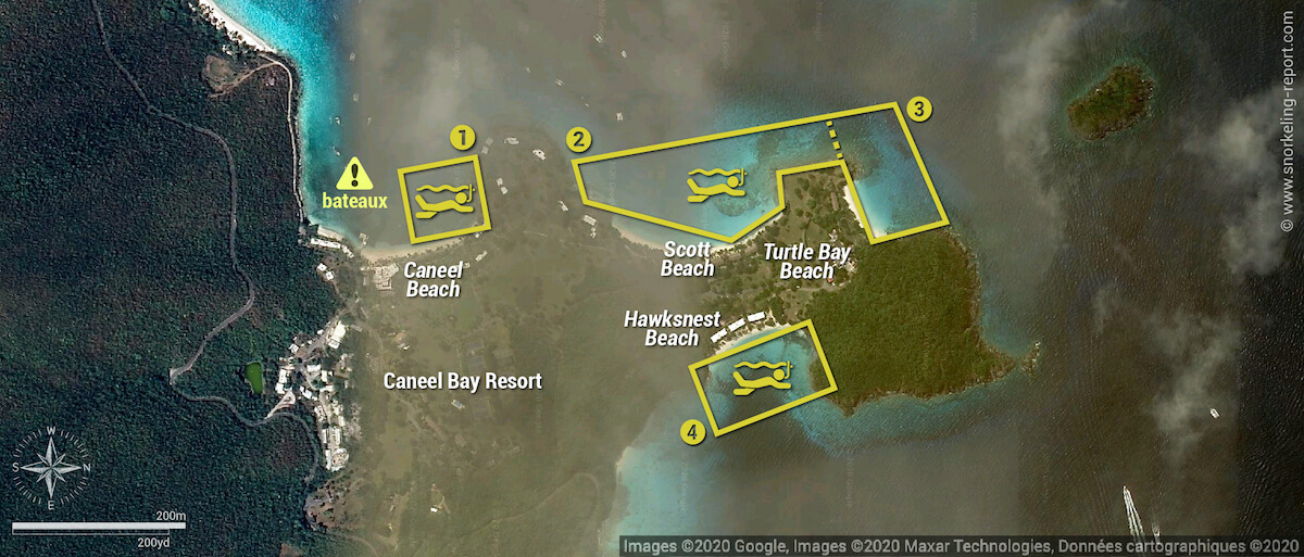 Carte snorkeling au Caneel Bay Resort